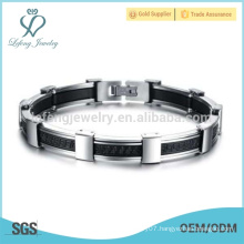 High quality magnetic bracelet,balck and silver bracelet,stainless steel bracelet